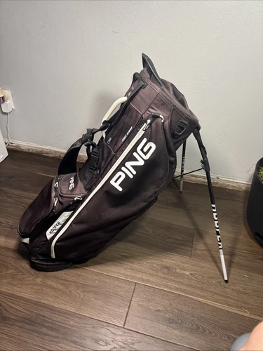 Ping Hoofer Lite Stand Carry Bag Black/White w/ Rain Hood 2023 Sun Faded