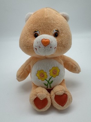 Care Bears Friendship Bear 2002   Plüschbär orange mit Blumen   Vintage