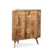 SOLID MANGO WOOD GEO LIGHT 90CM CORNER SIDEBOARD 