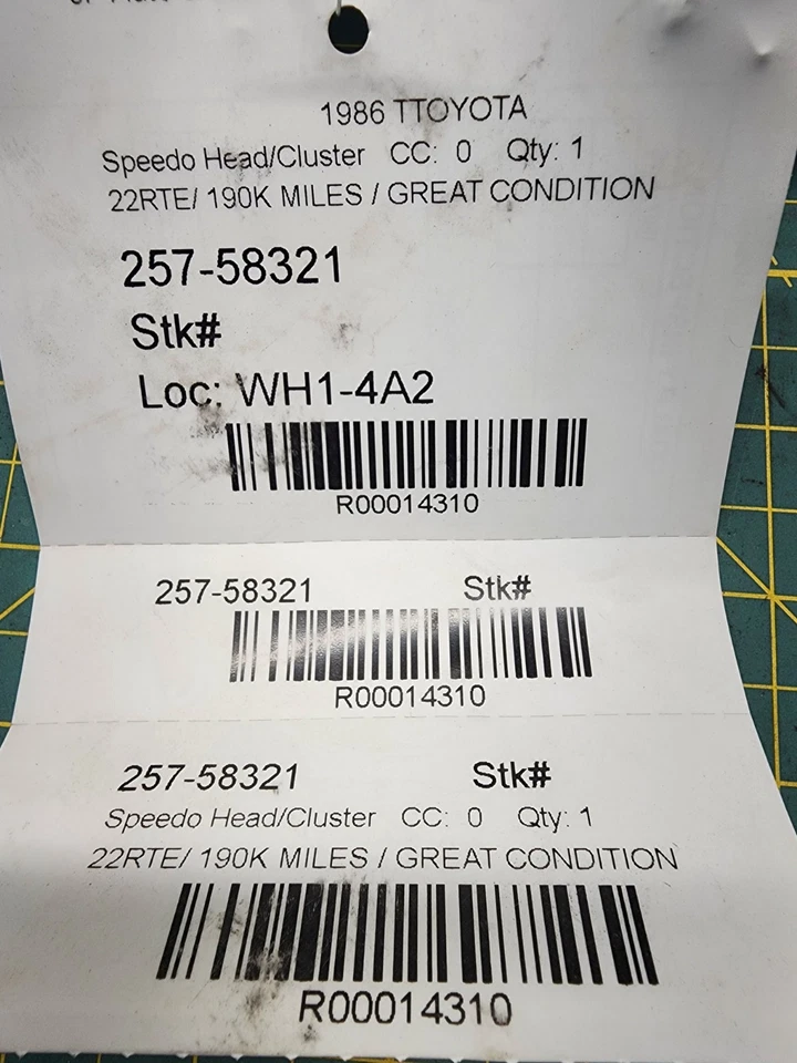 Toyota Pickup 22RTE 1986 turbo calibre clúster turbo automático 190 k millas Foto 4 de 4