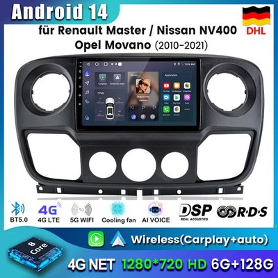 6+128G Android14 für Renault Master III Opel Movano B Nissan NV400 Autoradio GPS