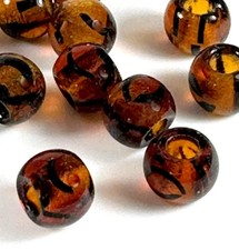 Large Hole,12mm, Rondelle, Pony Beads, Tortoise w/Gloss Finish, 4 Pcs, 118