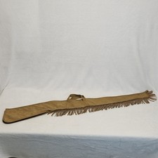 Vintage Weather Shield Kr 52 Rifle Case Brown Suede Leather Fringe Western Usa