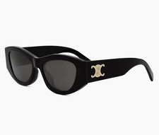 Authentic Celine CL40308U 01A Triomphe Black Gold Womens Sunglasses Grey Lens