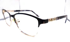 Chelsea Morgan CM 8005 BK/G Black/Gold 53-16-135 Cateye Eyeglasses Frames