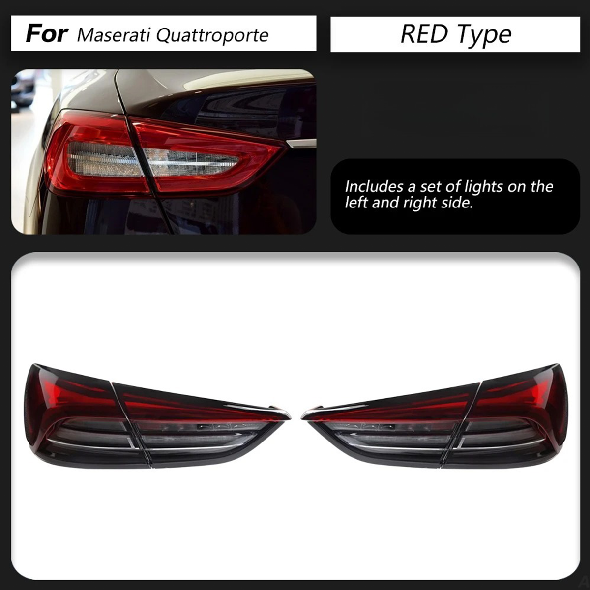 4pcs LED Tail light Rear Brake Lamp For Maserati Quattroporte 2013-2021
