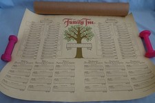 Family Tree Chart Genealogy Vintage NEW Unused w Original Tube Kanidinc Design
