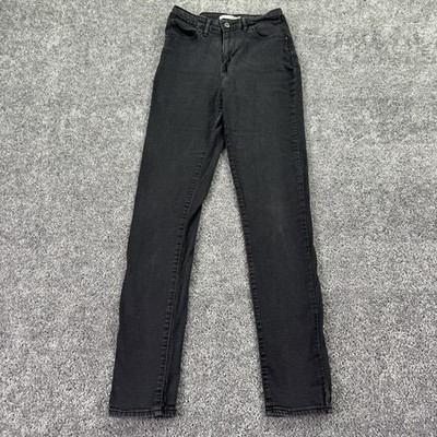 Levis 721 High Rise Skinny Jeans Womens 29 Black Stretch Denim Charcoal Wash
