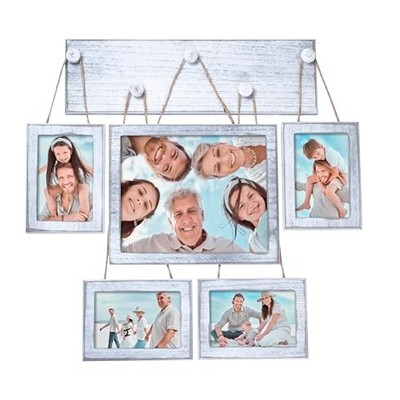 Collage Picture Frames Set of 5 for Wall   Rustic Farmhouse 8X10 & 4X6 White