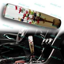 Multicolor 20cm Flowers Clear Car Gear Stick Shift Knob Lever Shifter Gear Head