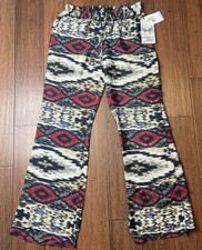 Harmony Havoc Geometric Pull On Wide Leg Palazzo Pants Women's Boho Size Med