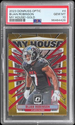 2023 Donruss Optic Bijan Robinson #4 PSA 10 RC My House Gold 9/10 Football