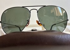 Vintage Bausch &Lomb Aviator 62-14 Black Frame Old Stock Made in USA