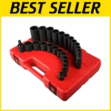 Sunex 12-Point SAE Impact Socket Set, 3/8" Drive, 25-Piece