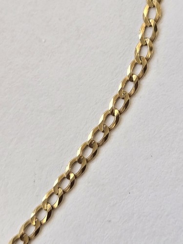 10K Solid Gold Flat Curb Link Anklet-1.73 Grams - Foto 5 di 12