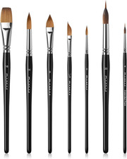 Watercolor Brush Set, 7Pcs Professional Sable Paint Brushes