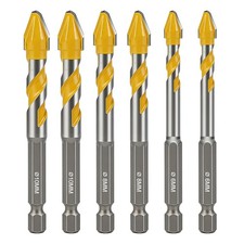 6x Carbide Eccentric Tile Drill Bit Set 6/8/10mm 1/4"Hex Shank for Glass Masonry