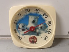 Coca Cola Polar Bear Thermometer 12 Inch Patio Outdoor Indoor Weatherproof