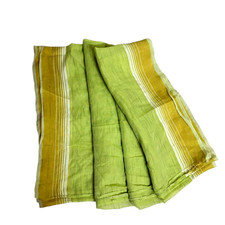 Green Saree Traditional Women Wrap Dress Silk Fabric Indian Vintage Sari Drape