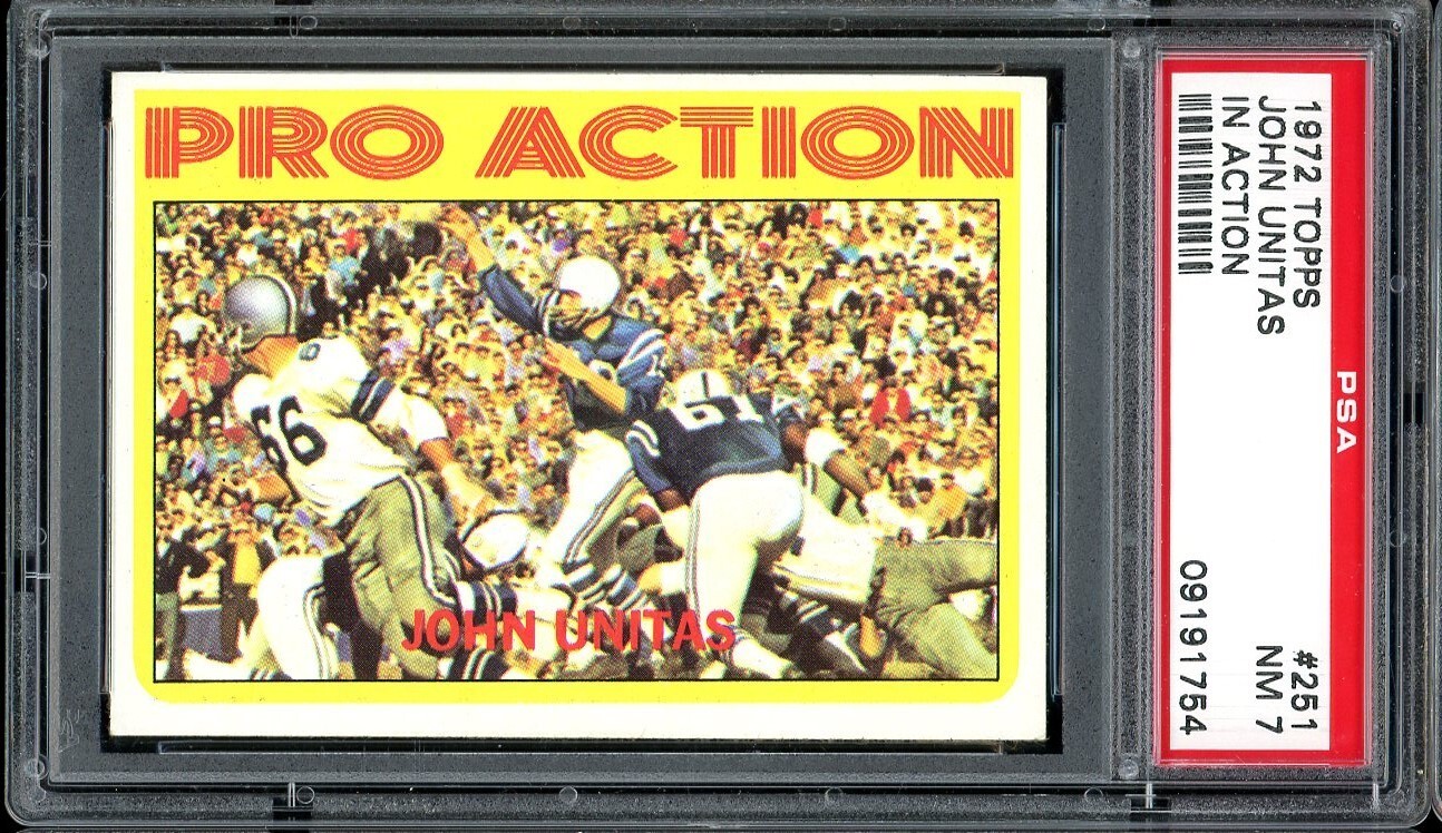 1972 Topps Football #251 John Unitas In Action PSA 7