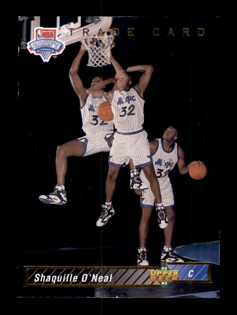 1992-93 UPPER DECK #1B SHAQUILLE O'NEAL TRADE CARD ROOKIE RC ORLANDO MAGIC HOF
