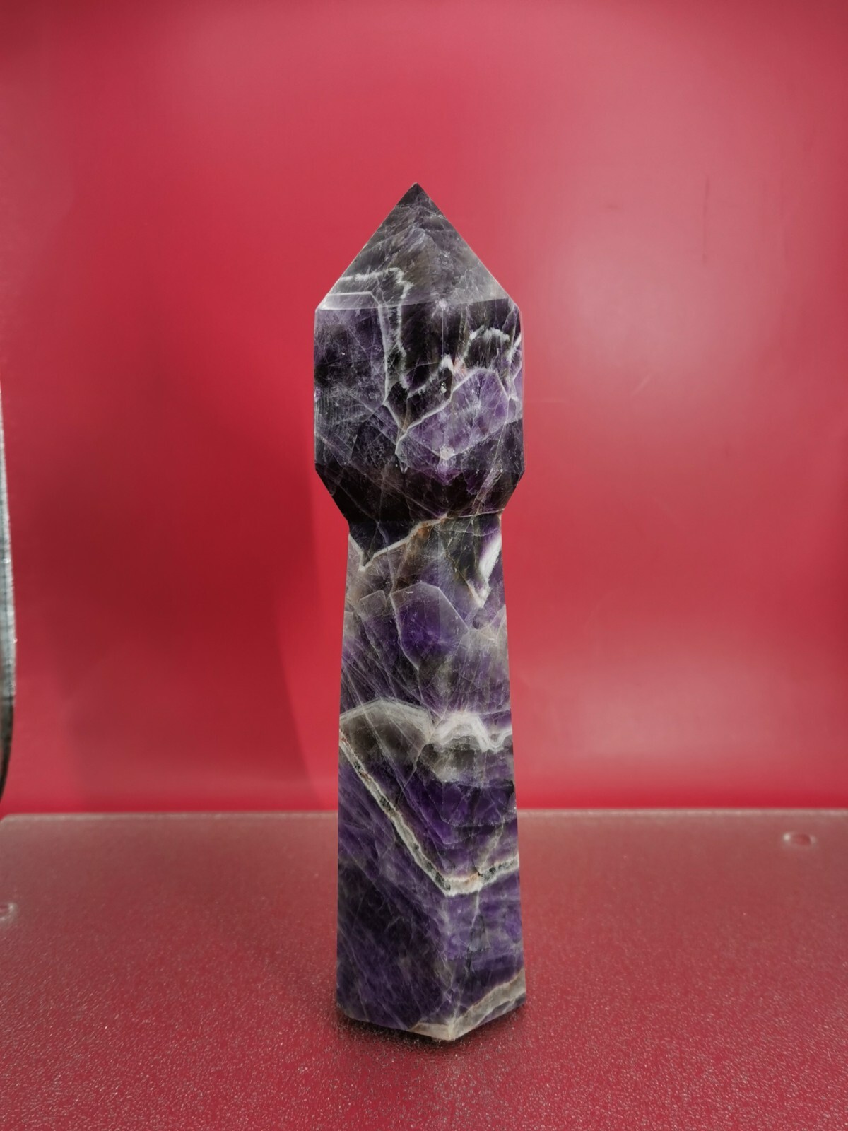 Natural Dream Amethyst Crystal Wand Tower Point Obelisk Point Reiki Healing 2+LB