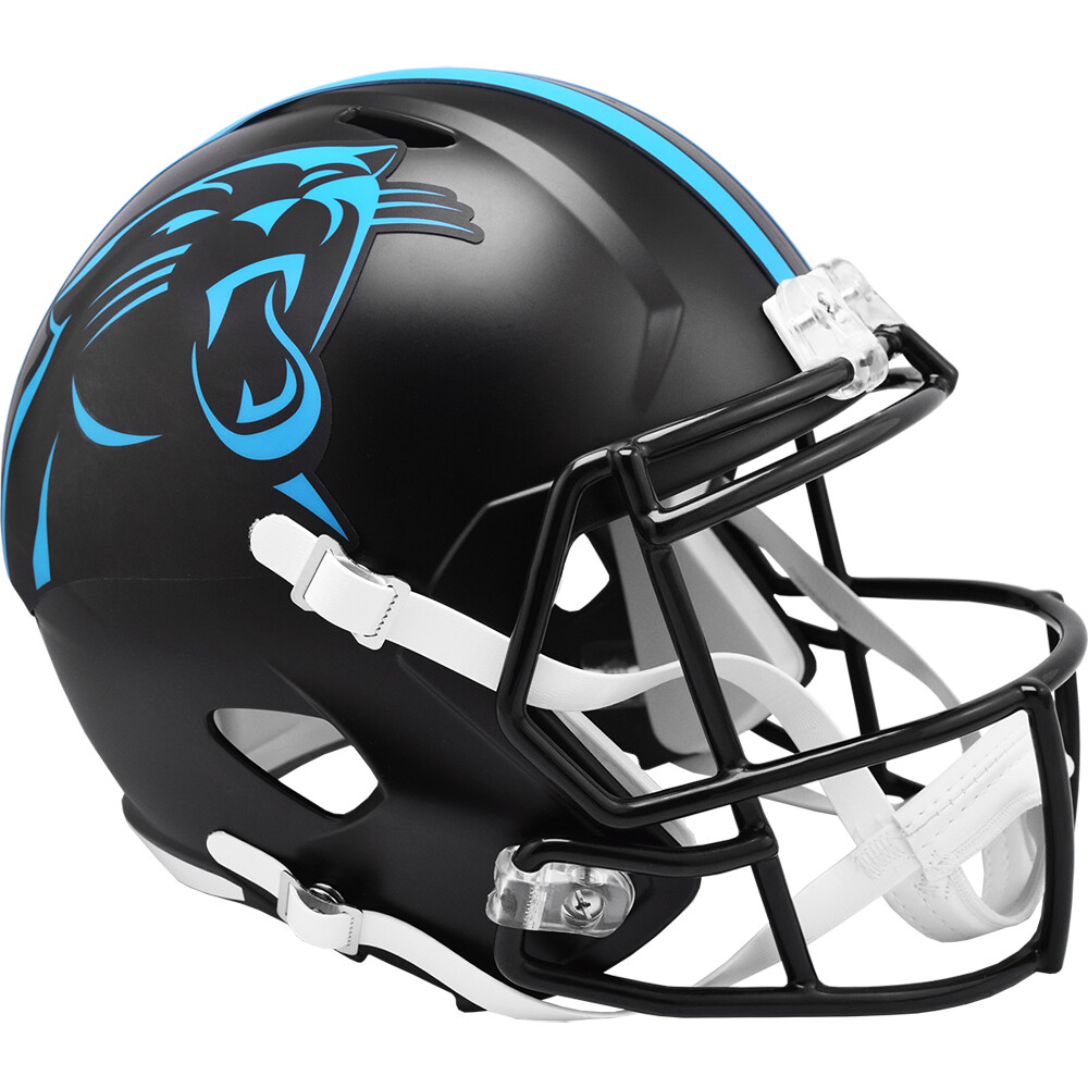 black panthers football helmet Carolina Panthers Riddell 2022 On-Field Alternate Full Size Speed Replica Football Helmet