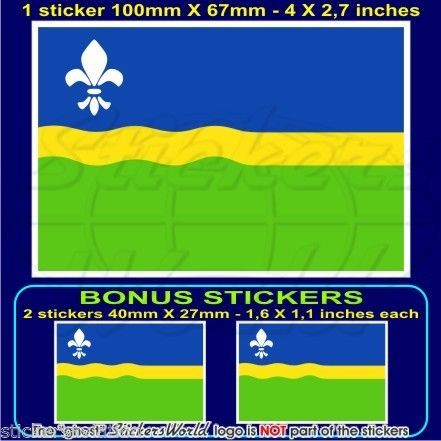 Autocollant Drapeau Du Limbourg (Pays-Bas) - 10 Cm + 2 Autocollants Bonus - Brillant, Pour Voiture