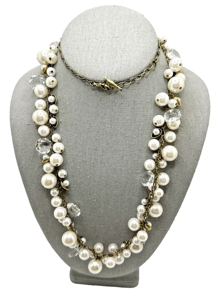 Chloe + Isabel длинное ожерелье искусственного жемчуга и хрустальных бусин кластер заявление 34" - Изображение 2 из 4
