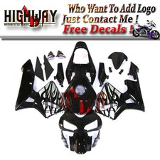 Fairings For Honda CBR600RR F5 03 04 ABS Fairing Kit Bodywork Black Grey Flames