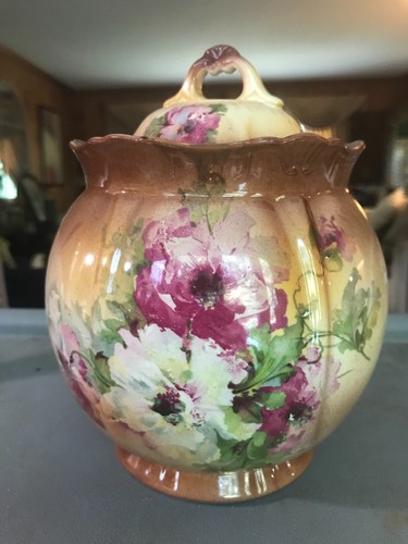 ANTIQUE CRACKER JAR - 6" tall x 6" across - OLD GERMAN - Picture 6 of 7