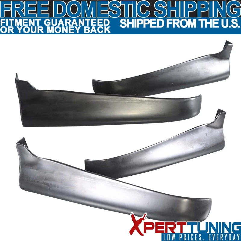 Fits Honda Civic 92-95 PU 2Pc Rear Bumper Lip Spoiler Valance Spats - Изображение 2 из 4