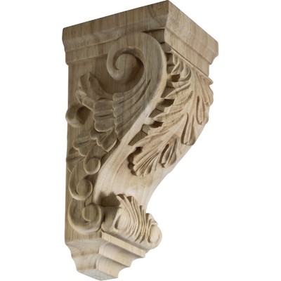 Rubberwood Decorative Wood Corbel Countertop Support 5 Inch Deep