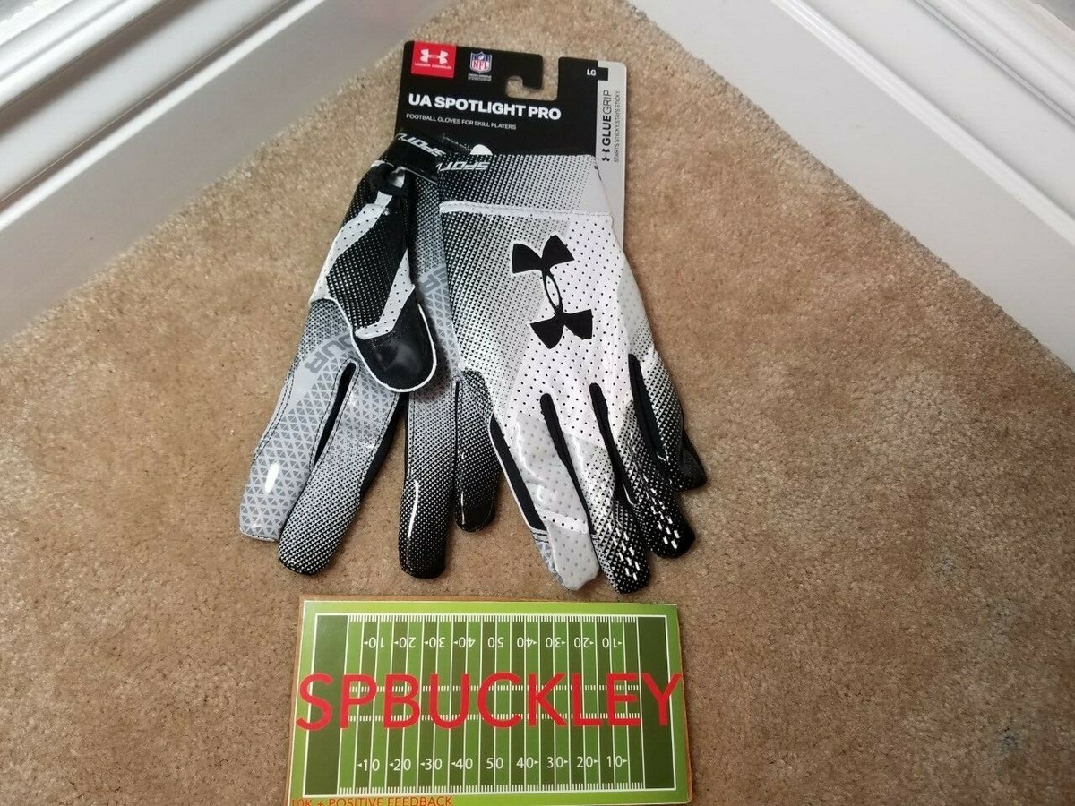 UA UNDER ARMOUR SPOTLIGHT PRO ADULT RECEIVER FOOTBALL GLOVES, NWT