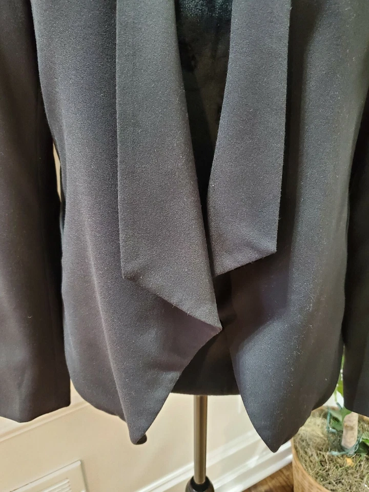 Blazer para mujer Katherine Barclay negro poliéster manga larga frente abierto talla M Foto 3 de 4