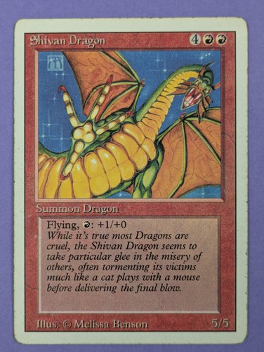 MTG Magic The Gathering: Revised Edition (3ED): Shivan Dragon #5/5 Rare - MP