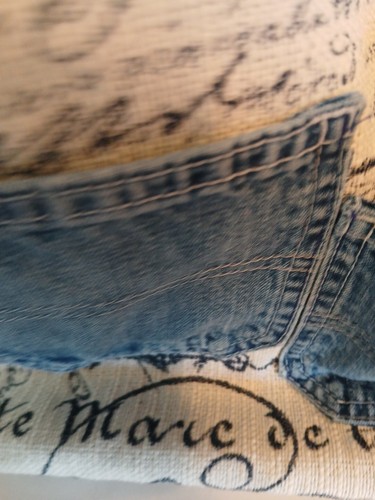 Handmade Blue Jeans Denim Purse 12'IN BLUE/ CREAM MADE WITH CHILD Oshkosh Bibs - Imagen 12 de 24