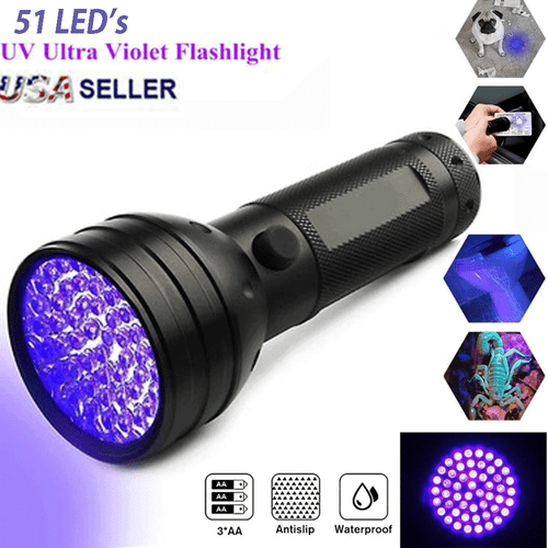 UV Ultra Violet 51 LED Flashlight Blacklight Light 395 nM Inspection Lamp Torch  - Afbeelding 1 van 12