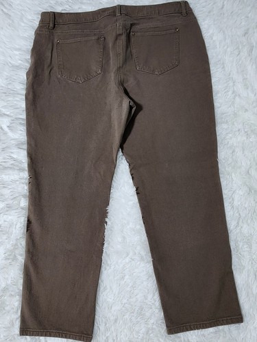 Chicos So Slimming Women’s Pants Brown Ankle Pants Front Faux Zip Sz 3 Pre-owned - Picture 2 of 8