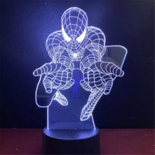 Avengers Spiderman LED Night Light Table Lamp 16 Colors With Remote Control