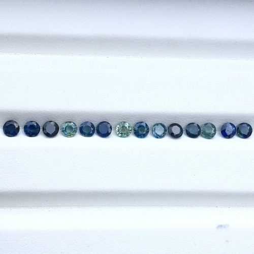 Unheated teal blue green sapphire round cut good color 14 pieces 3.10 carat - Picture 6 of 6