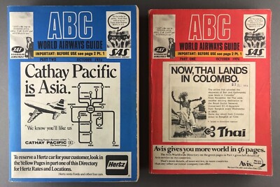 ABC World Airways Guide October 1976 Airline Timetable Both Parts Complete Set 