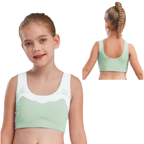 Mädchen Trägershirt Pubertät Crop Top Lauf BH Yoga Büstenhalter Training Bralette Wandern - Bild 43 von 59