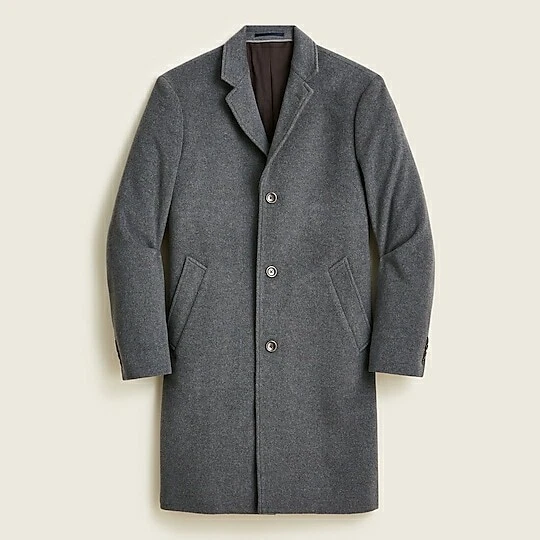 J Crew Ludlow topcoat in wool cashmere AA149 34S Charcoal