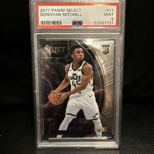 2017 SELECT SILVER PRIZM DONOVAN MITCHELL ROOKIE RC #11 PSA 9 MINT