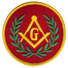 MASON MASONIC EMBROIDERED RED G PATCH