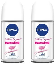 NIVEA Natural Glow Smooth Skin Roll On for Women, 50ml Pack of 2 