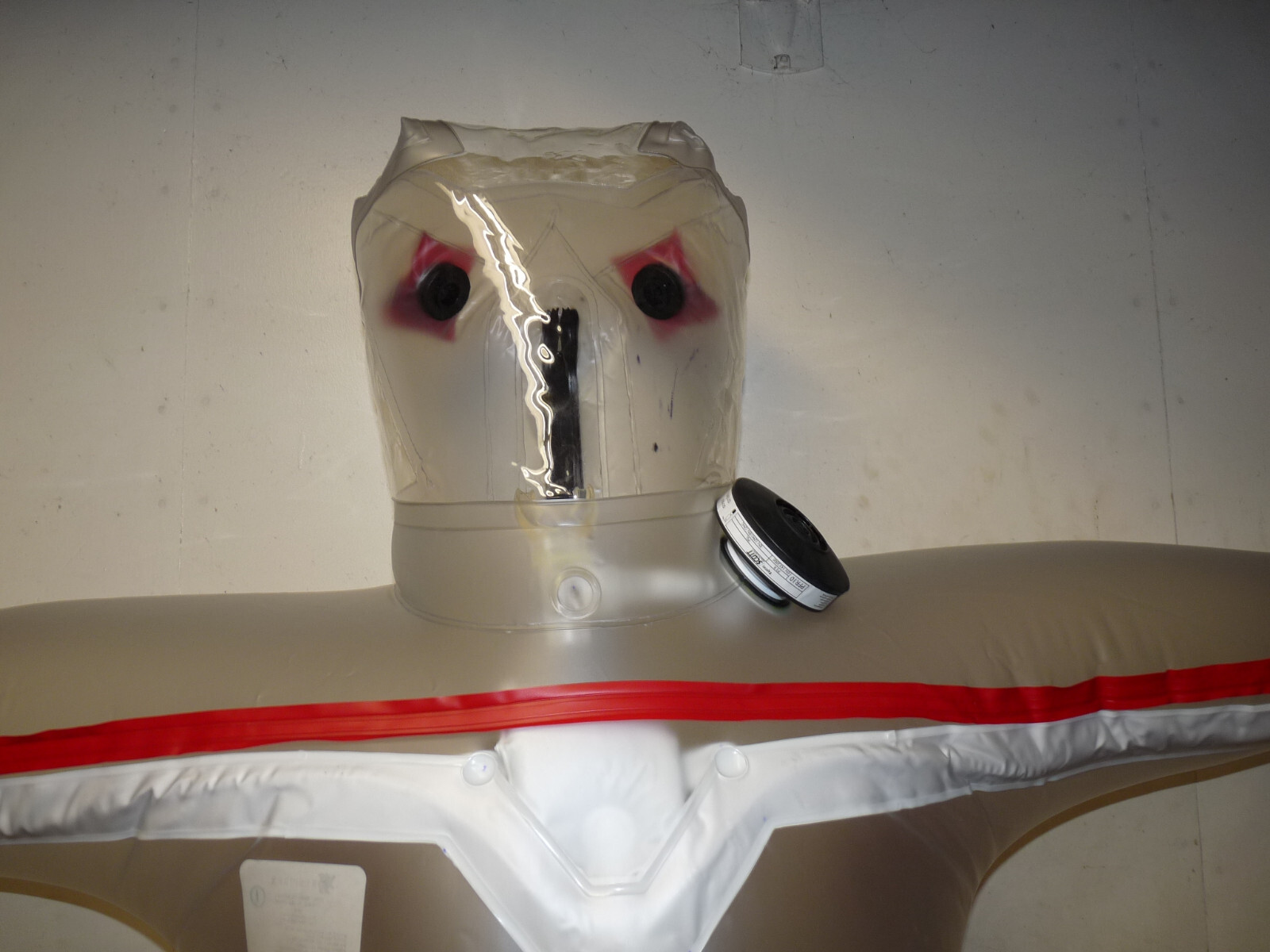 Inflatable supplied air PVC hazmat nuclear radiation protection suit  XL  NEW