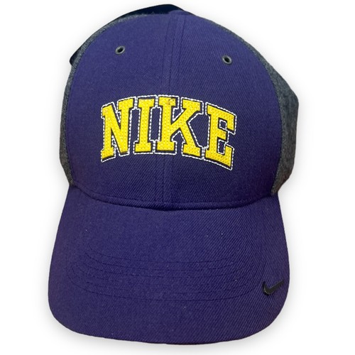 Nike Wool Cap Men Strapback Varsity Spellout Purple Yellow Metal Swoosh New 2006