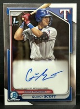 2024 Bowman Chrome Baseball Rangers 1st Bowman Quincy Scott On Card Auto